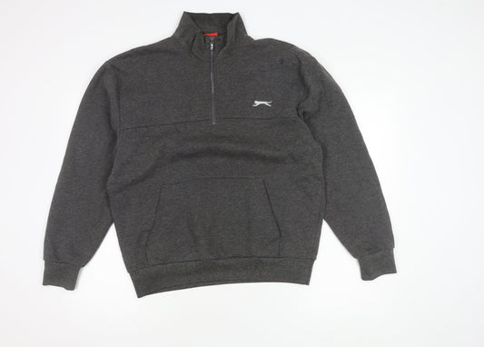 Slazenger Men's Grey 1/4 Zip Sweatshirt M