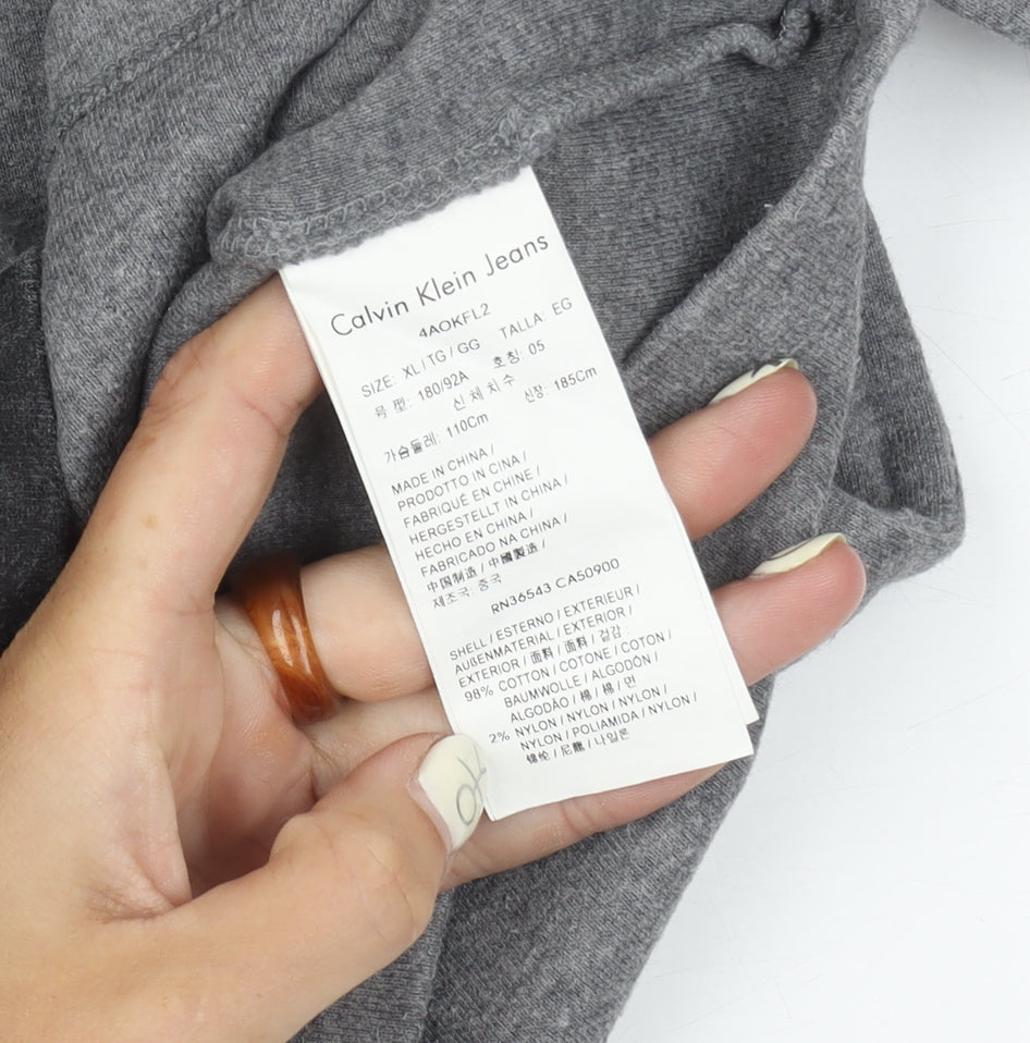 Calvin Klein Jeans Men's Grey XL Graphic Sweatshirt