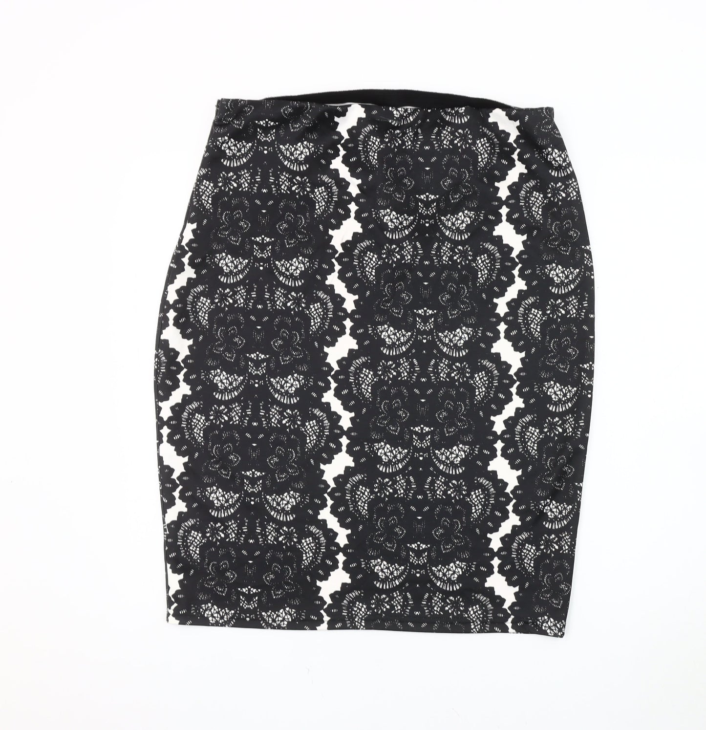 Izabel London Women's Black Floral Pencil Skirt Size 16