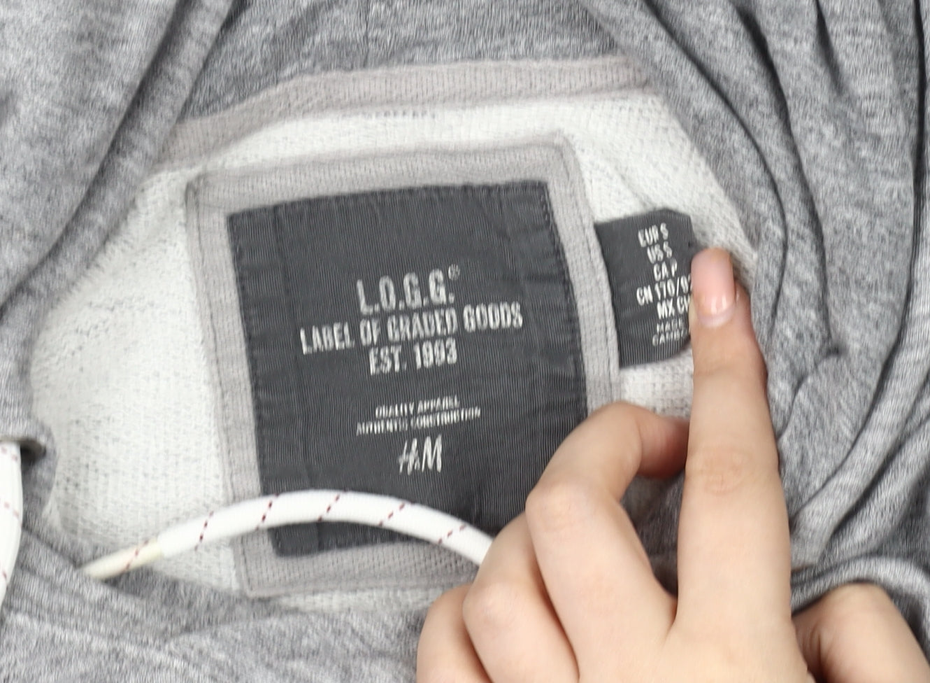 H&M Men’s Grey Hoodie S - Casual Pullover NYC Style