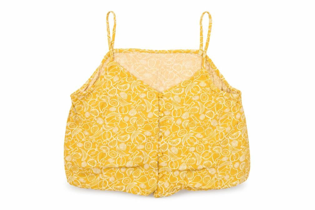 Monki Women's Yellow Floral Camisole Tank Top