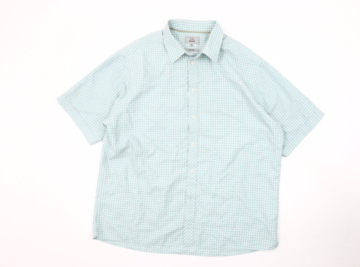 Marks and Spencer Men's Green XL Check Shirt