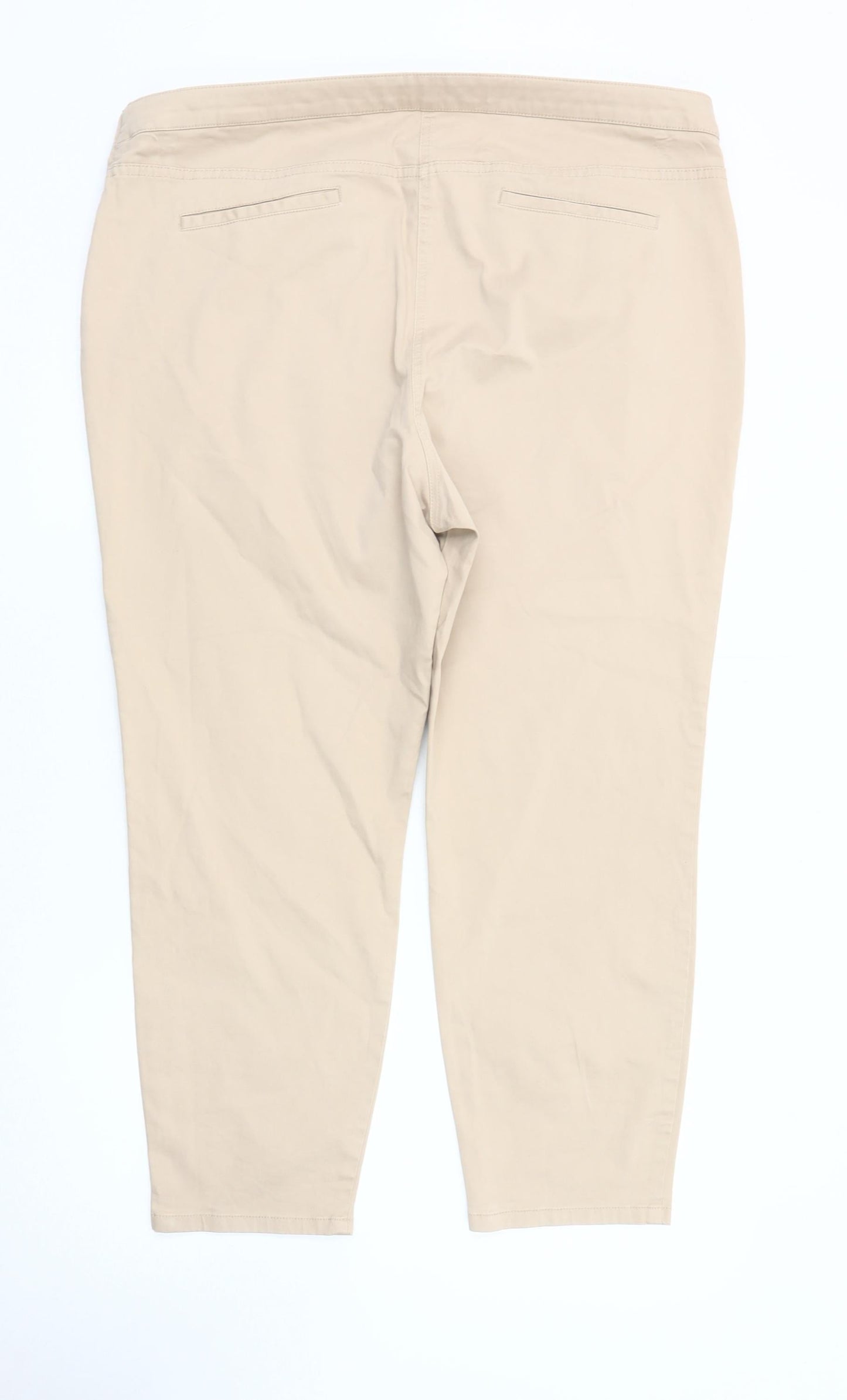 Marks and Spencer Women's Beige Zip Trousers - Size 20