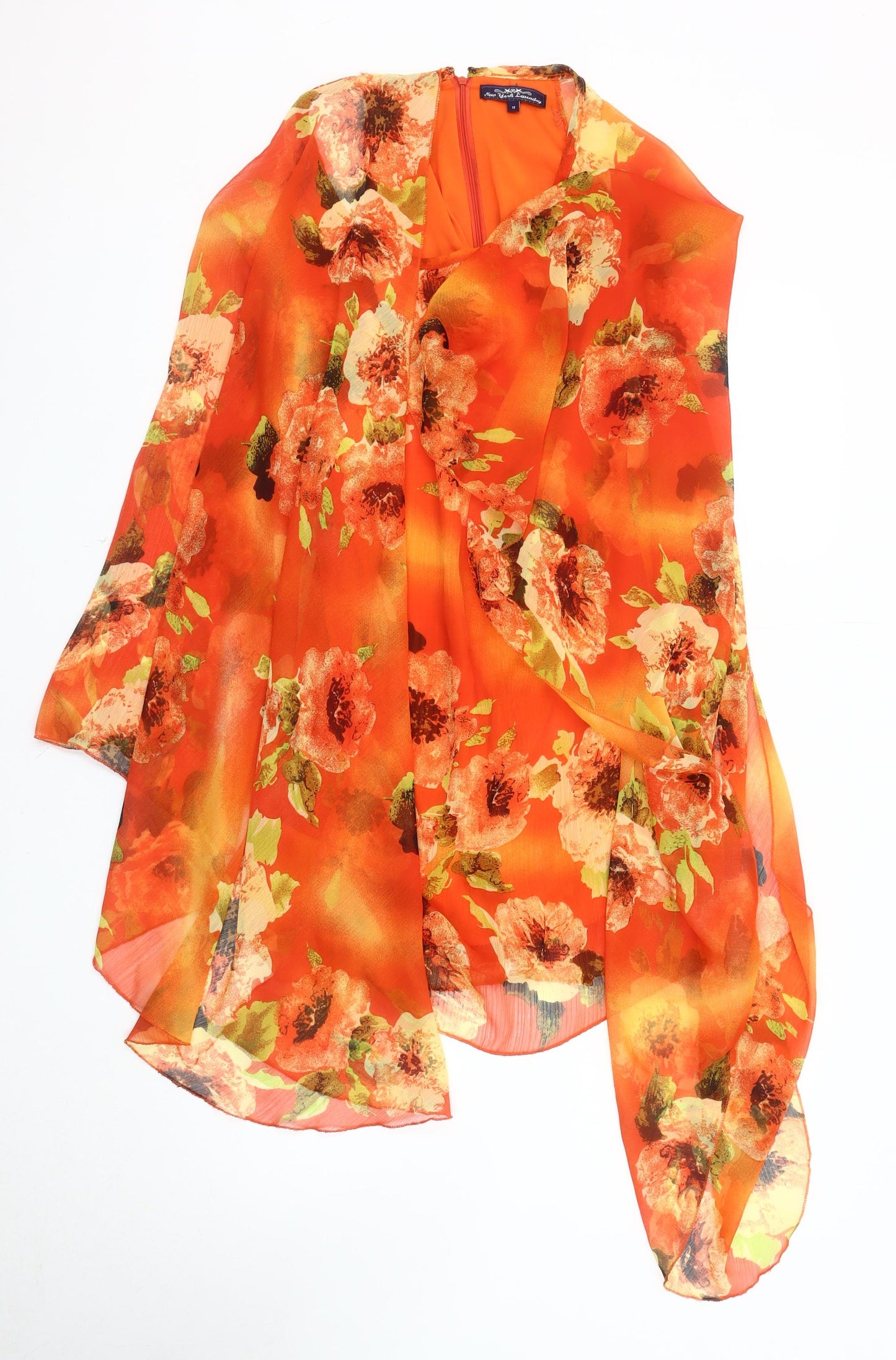 New York Laundry Floral Women's Orange Size 12 Top