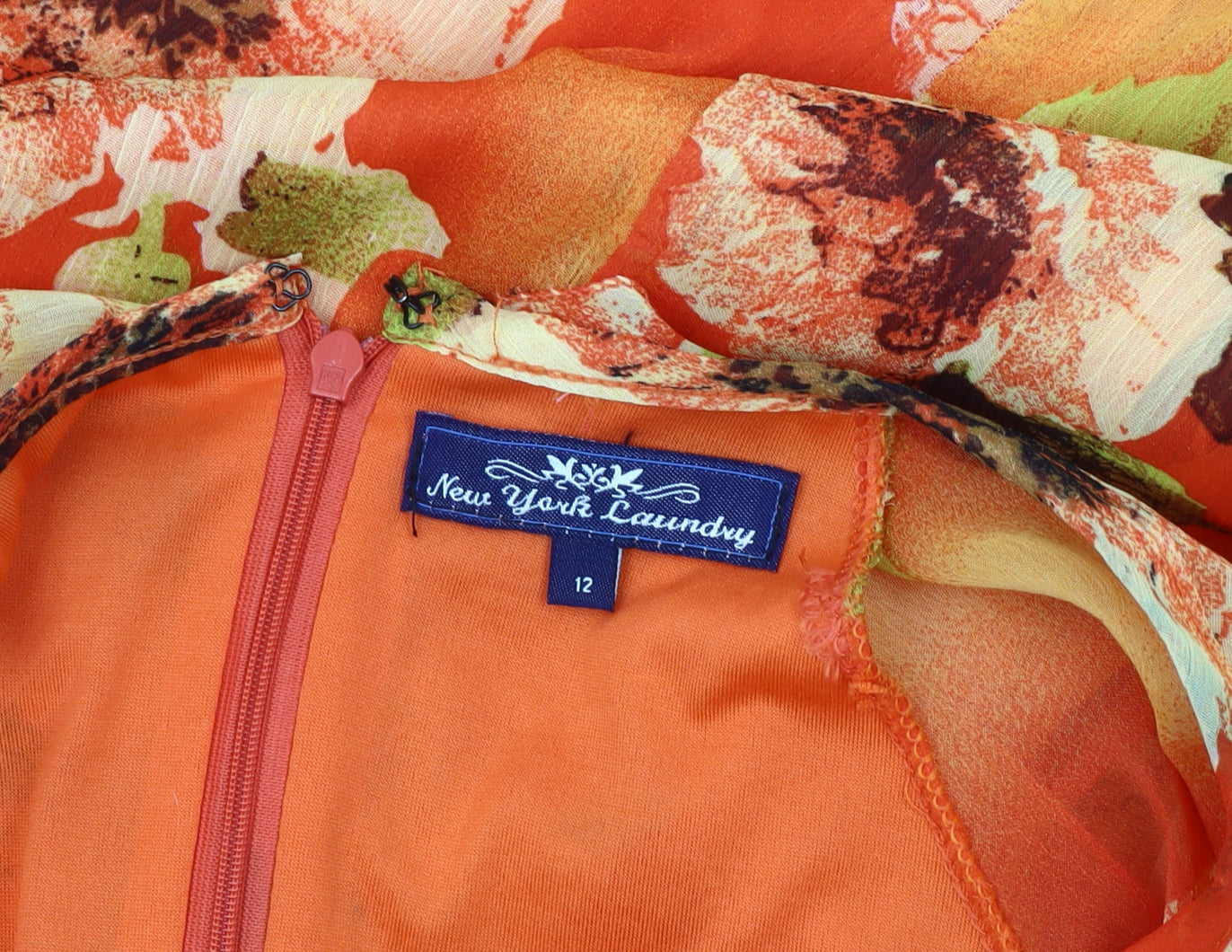 New York Laundry Floral Women's Orange Size 12 Top