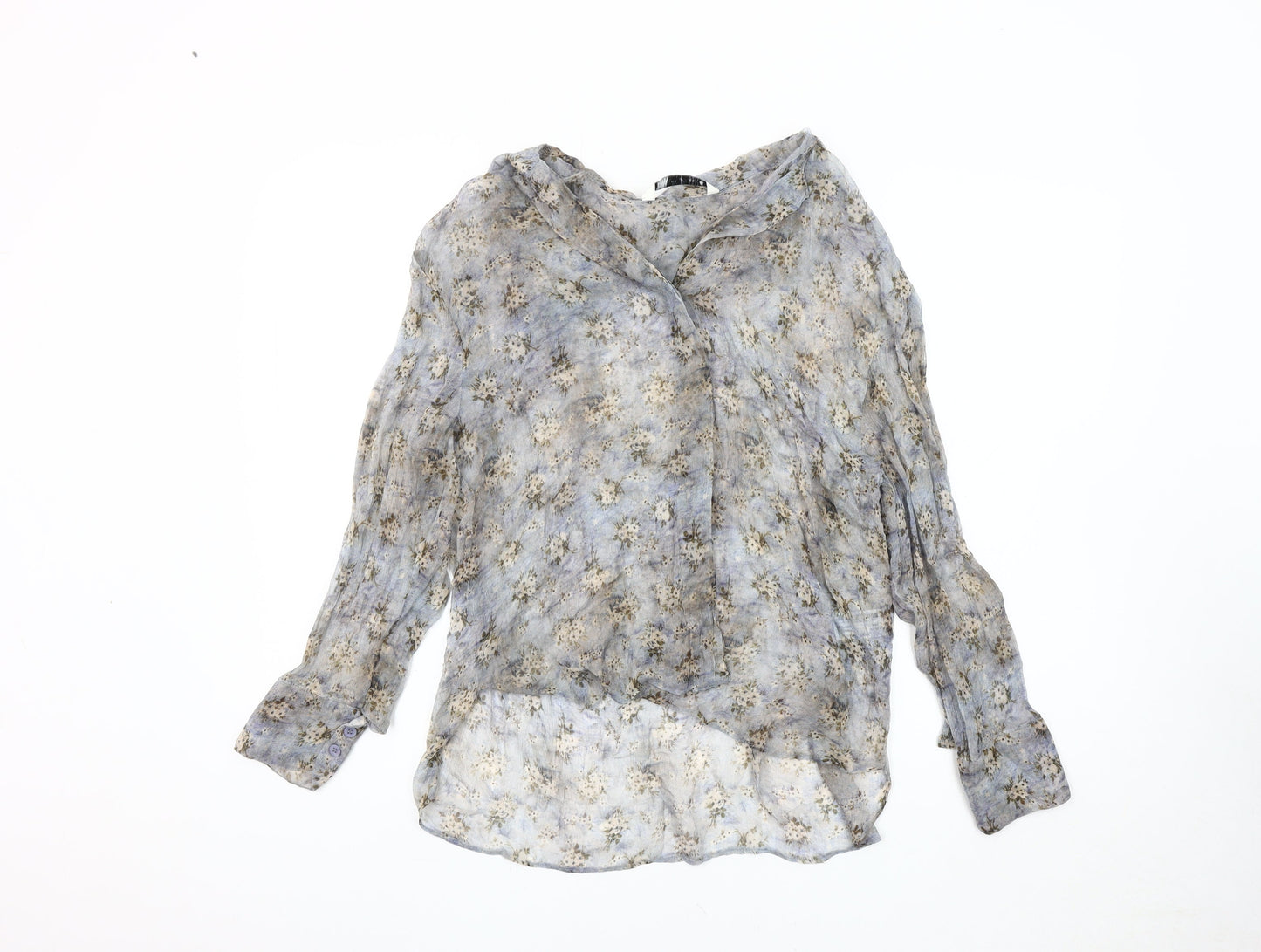 Zara Women's Blue Floral Tunic Blouse Size S