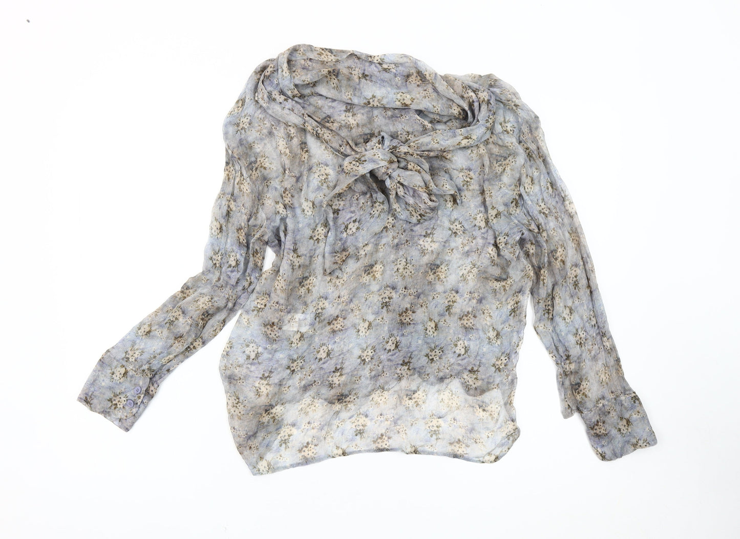 Zara Women's Blue Floral Tunic Blouse Size S