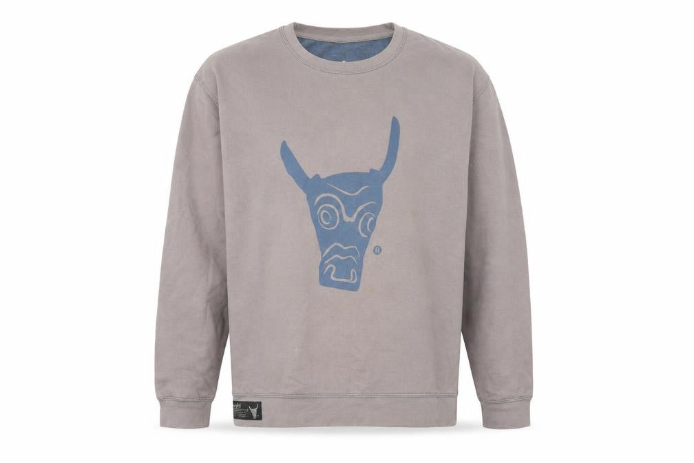 Ushiwear Men's Grey Logo Pullover Sweatshirt L