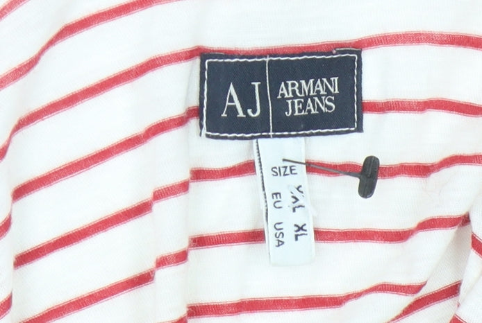 Armani Jeans Women’s Red Striped Polo Size 12
