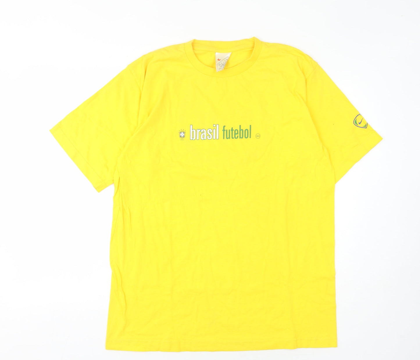 Nike Men's Yellow Brasil Football T-Shirt L