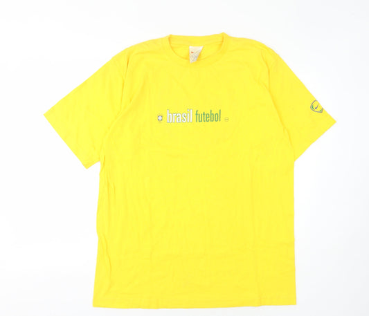 Nike Men's Yellow Brasil Football T-Shirt L