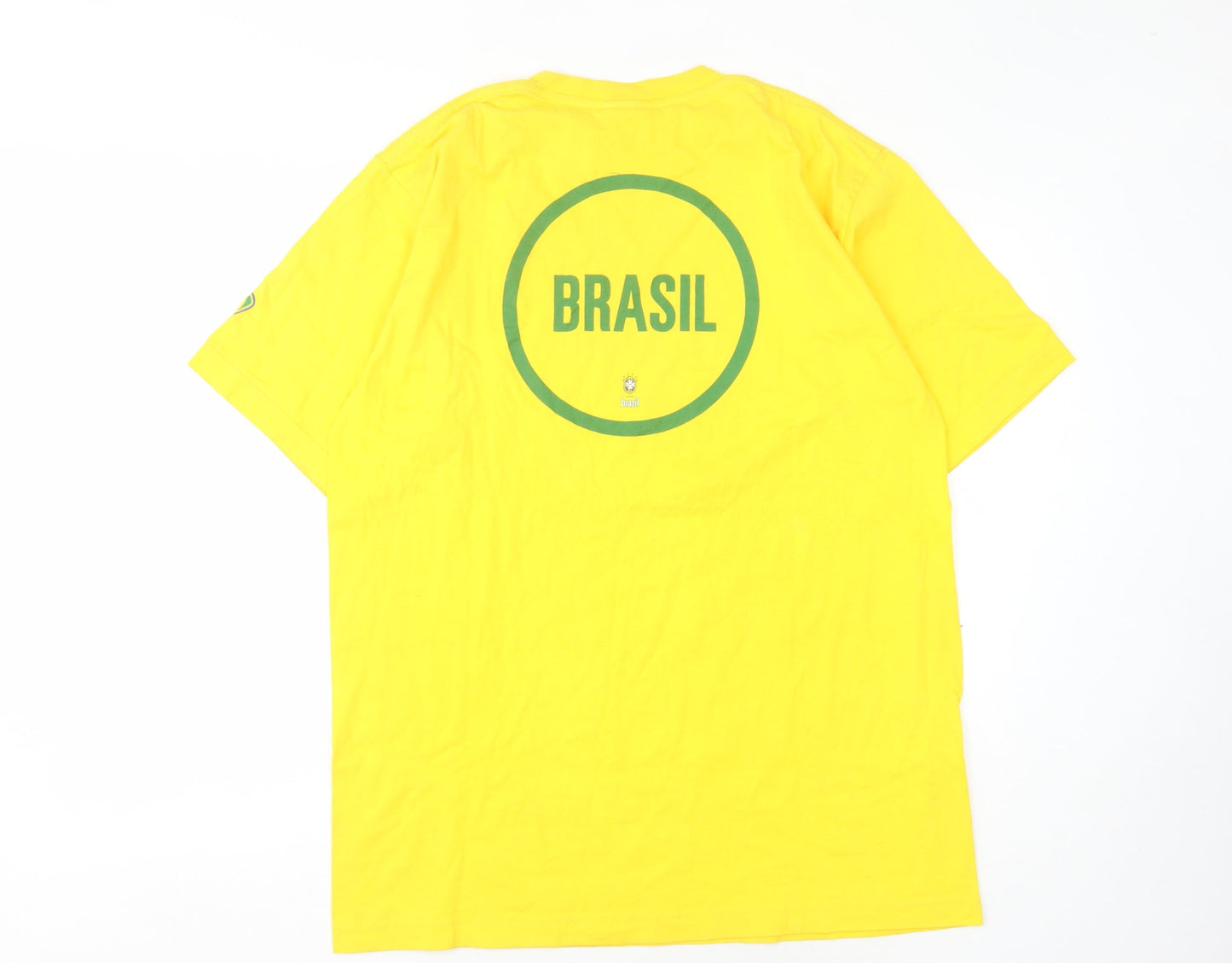 Nike Men's Yellow Brasil Football T-Shirt L