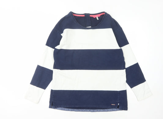 Joules Women's Blue Striped Pullover Sweatshirt M