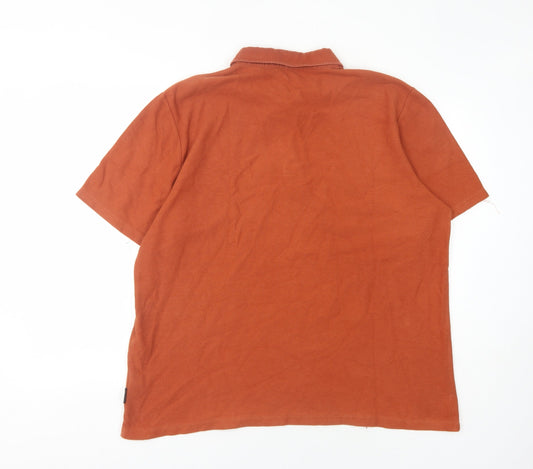Ted Baker Men's Orange Cotton Polo Shirt Size 6