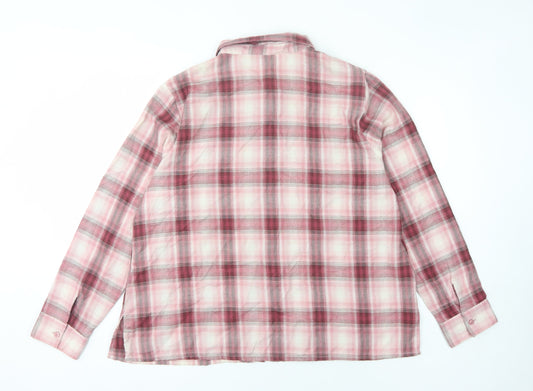 EWM Women's Pink Plaid Button-Up Shirt Size 22