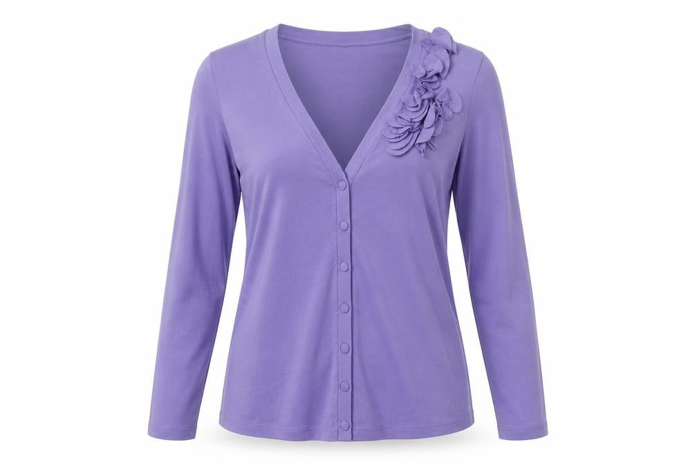 Womens UK 12 Regular Laura Ashley Purple Cardigan