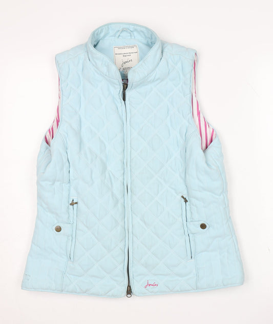 Joules Women's Blue Quilted Waistcoat Size 14