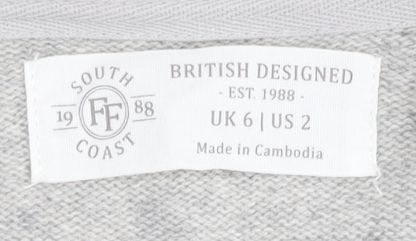 Fat Face Women's Grey Wrap Jumper – Size 6