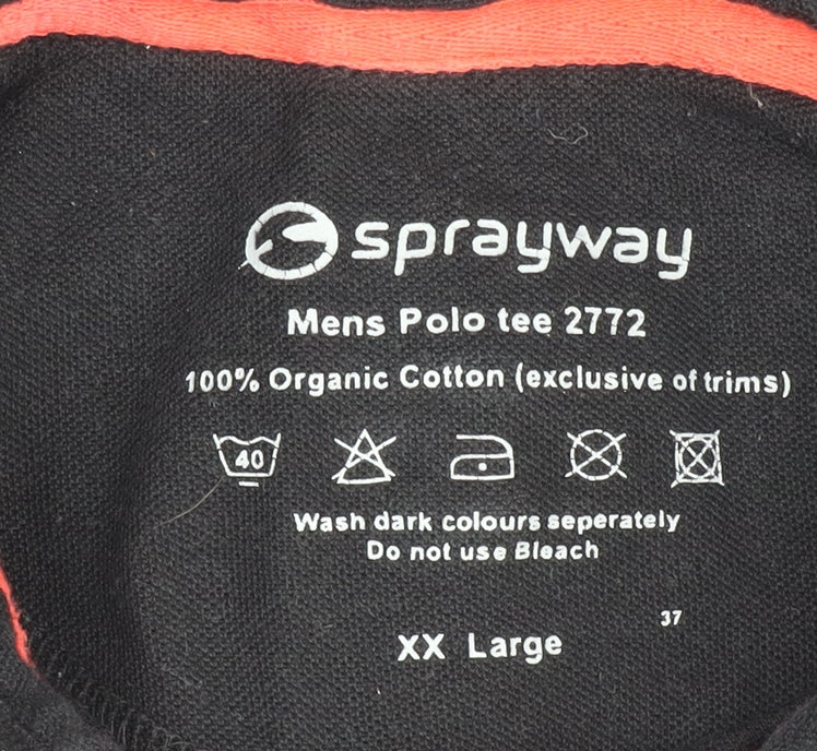 Sprayway Men's Black Polo Shirt 2XL Short Sleeve Casual