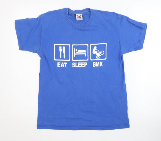 Fruit of the Loom Boys Blue BMX T-Shirt 12-13 Years