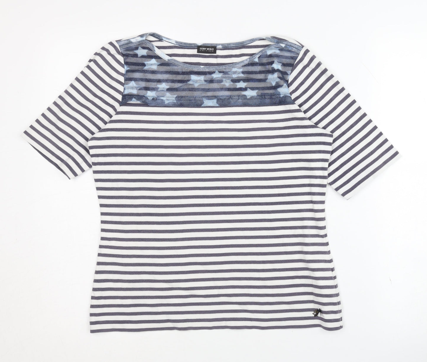 Gerry Weber Women's Navy Striped T-Shirt Size 10 Classic Style