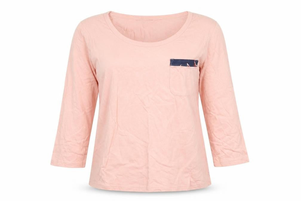 Dorothy Perkins Women's Pink Cotton 3/4 Sleeve T-Shirt, Size 12