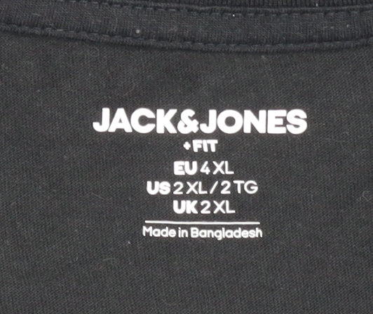 Jack & Jones Men's Black 2XL Graphic Print T-Shirt