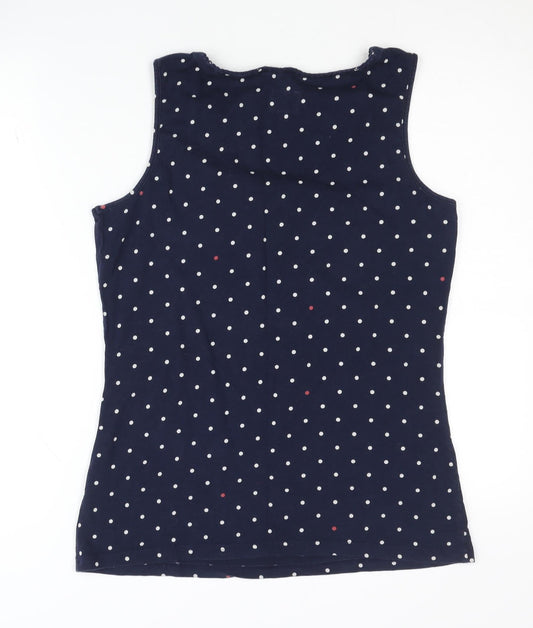 Joules Women's Blue Polka Dot Tank - Size 12