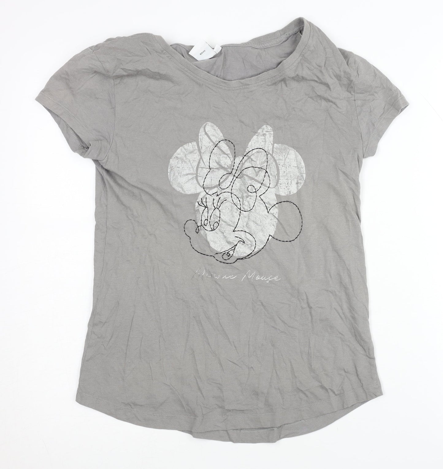 Disney Women's Grey Minnie Mouse T-Shirt, Size S