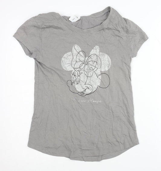 Disney Women's Grey Minnie Mouse T-Shirt, Size S