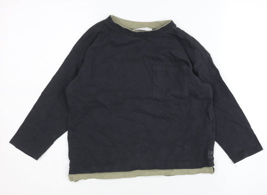 Zara Boys Black Long Sleeve T-Shirt Size 6 Years Pullover