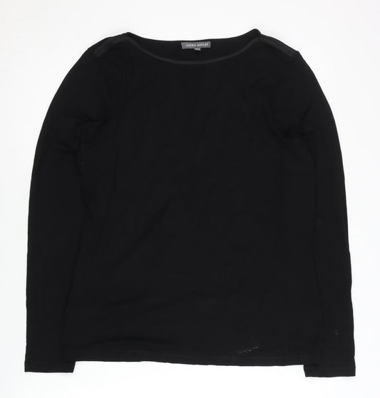 Laura Ashley Women's Black Long Sleeve T-Shirt Size 14