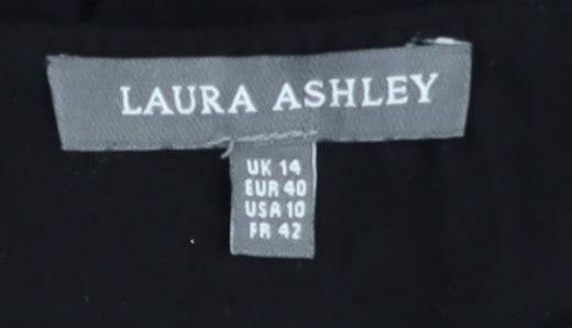 Laura Ashley Women's Black Long Sleeve T-Shirt Size 14