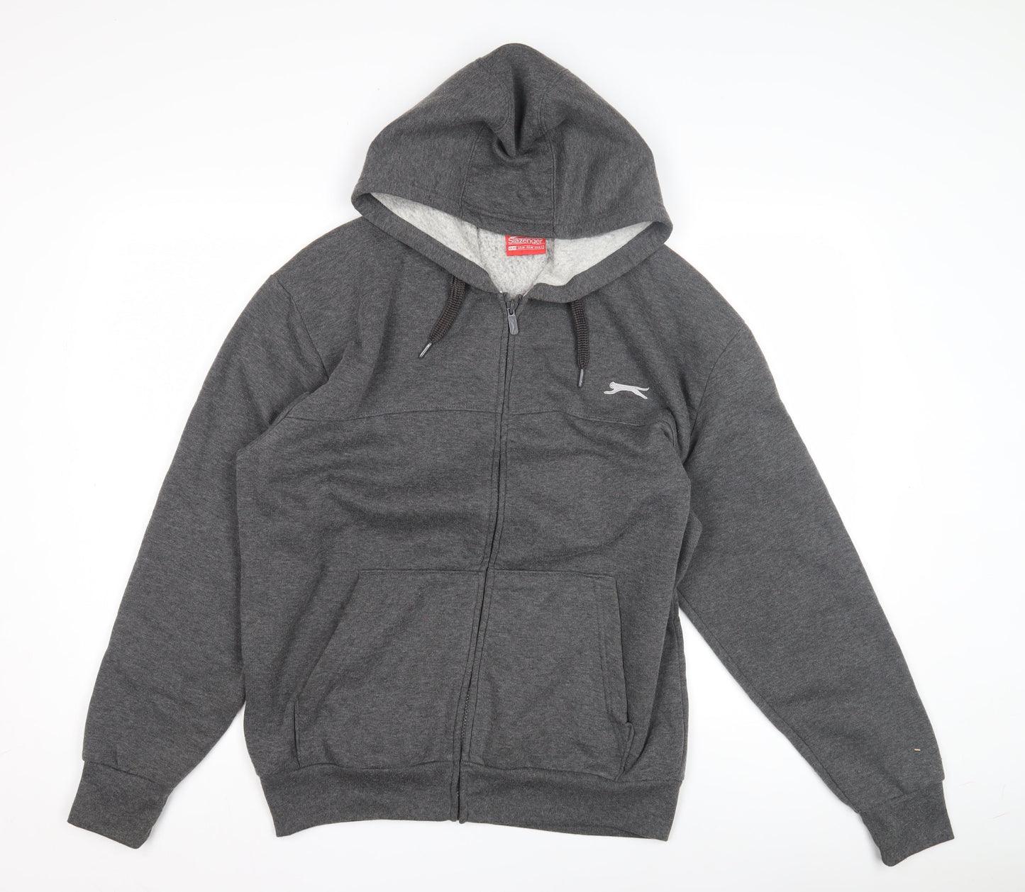Slazenger Men's Grey Full Zip Hoodie - M, Logo Style