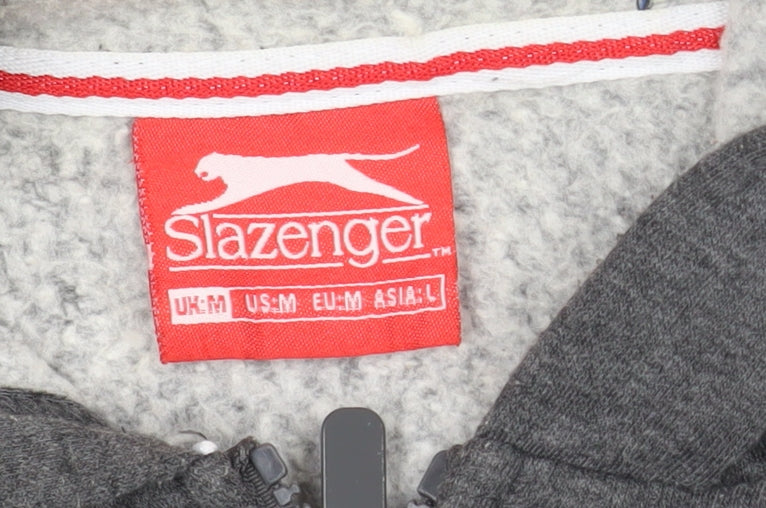 Slazenger Men's Grey Full Zip Hoodie - M, Logo Style