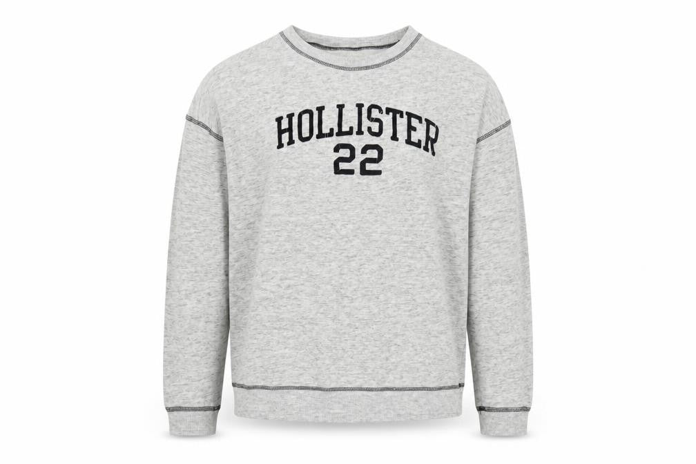 Mens UK M Regular Hollister Grey Pullover Sweatshirt