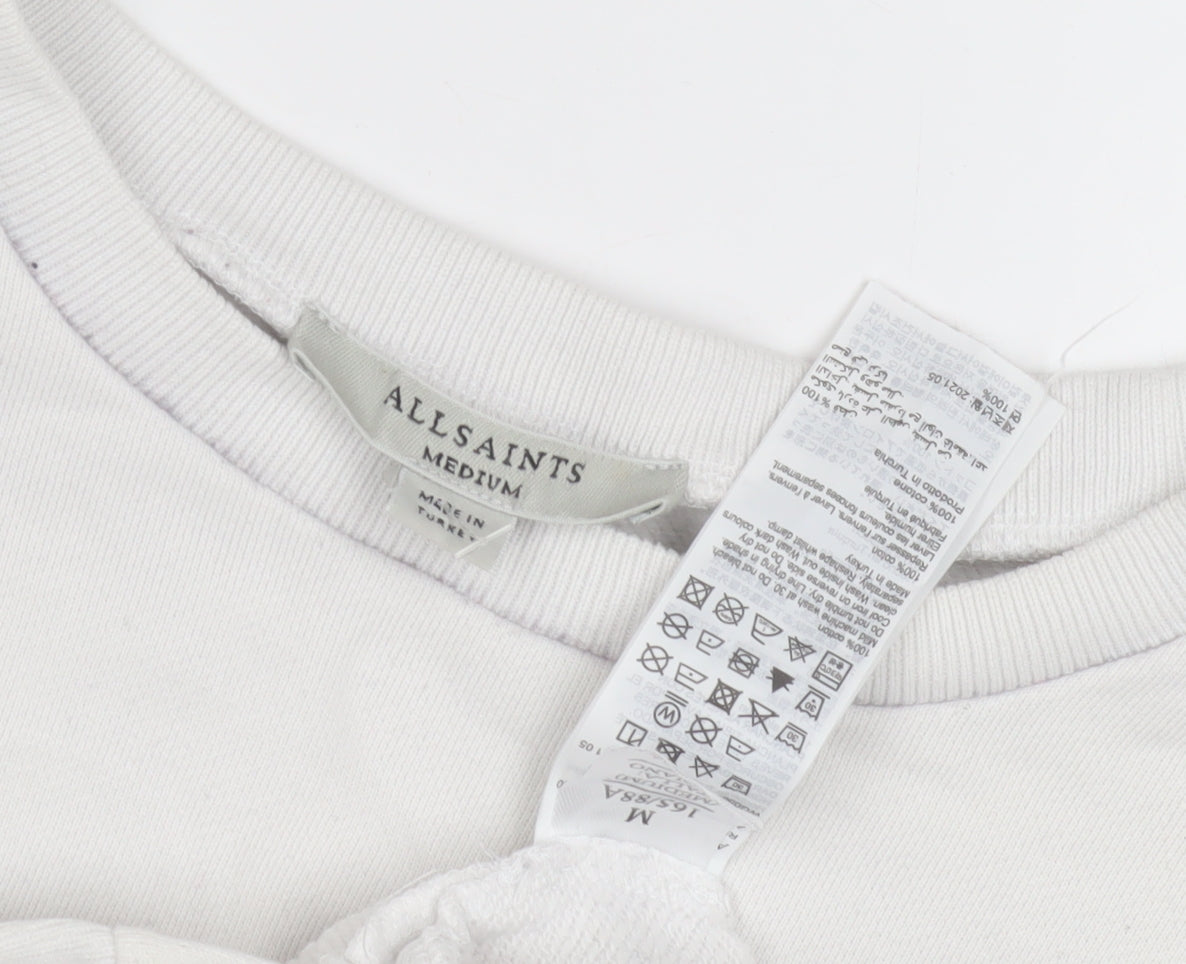 AllSaints Women's White Medium Pullover Sweatshirt