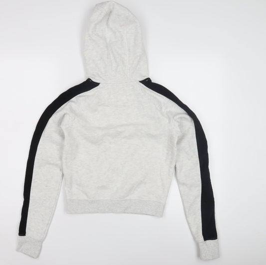 Pink Soda Women's Grey Hoodie UK 6 with Black Accents