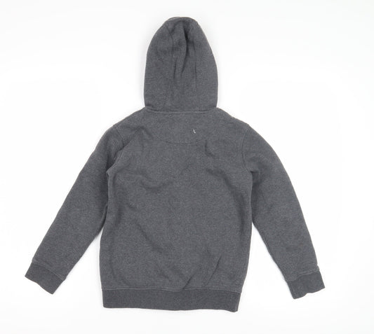 Russell Athletic Boys Grey Full Zip Hoodie, Graphic Logo, Regular Fit