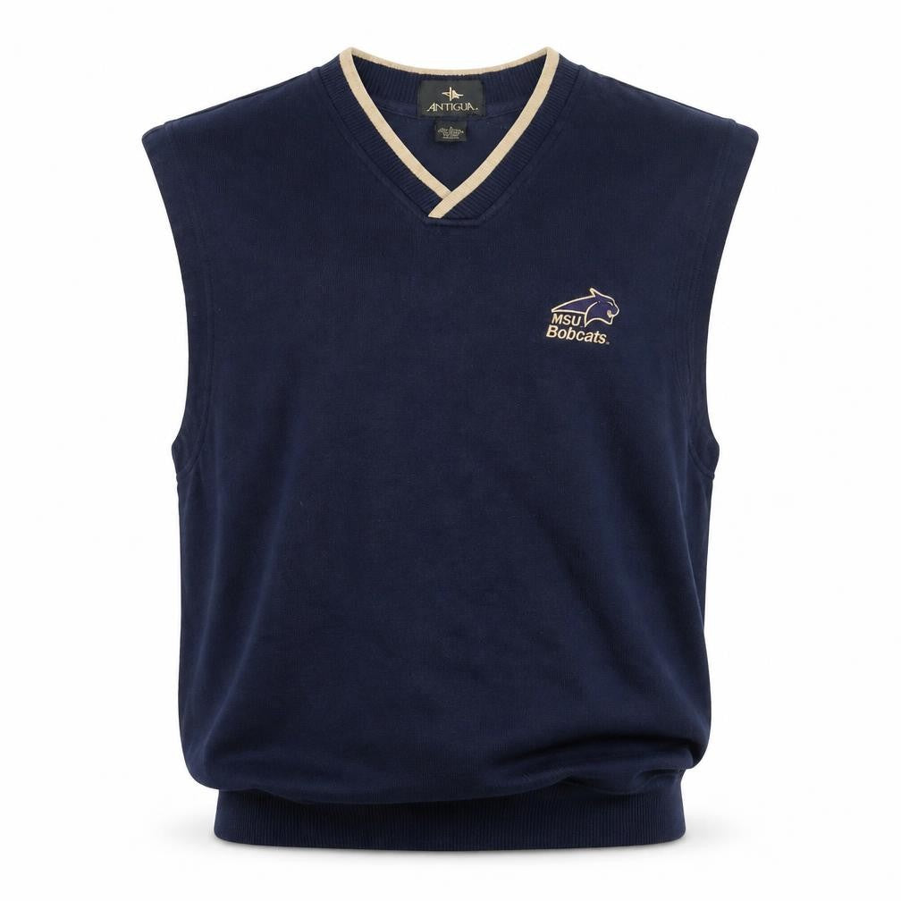 Antigua Men's Blue V-Neck Vest L, Uni Logo