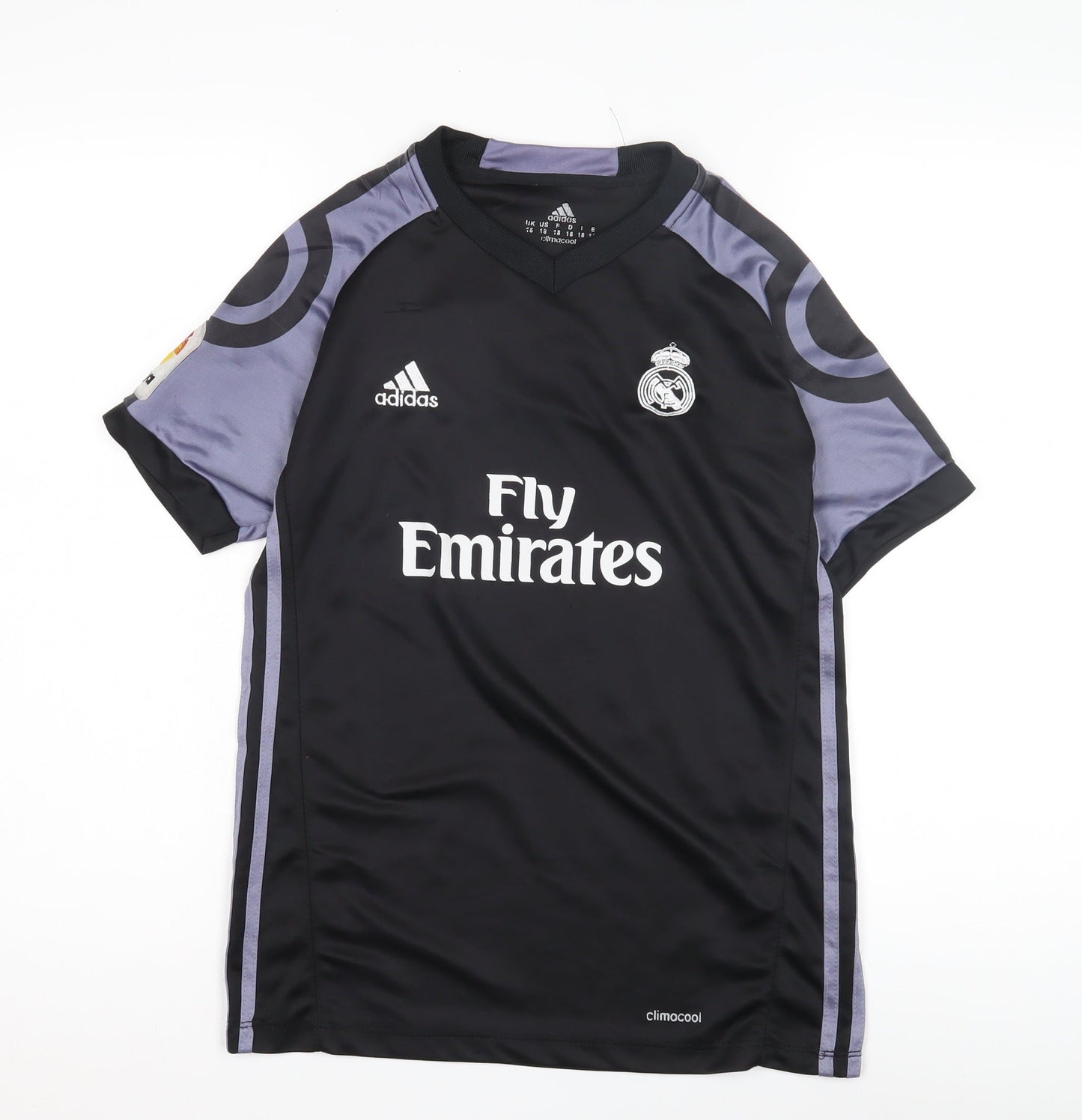 Adidas Boys Black Football Jersey T-Shirt Size S