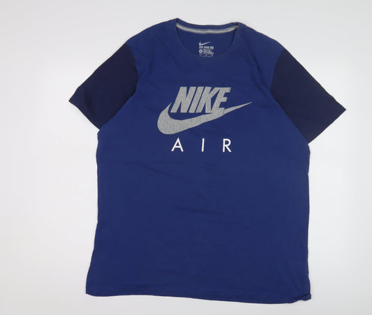 Nike Men's Blue XL Athletic Fit Logo T-Shirt