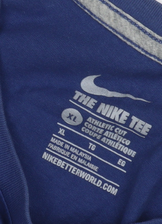 Nike Men's Blue XL Athletic Fit Logo T-Shirt