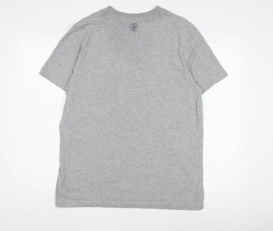Manchester City Men’s Grey Logo T-Shirt, L, Crew Neck