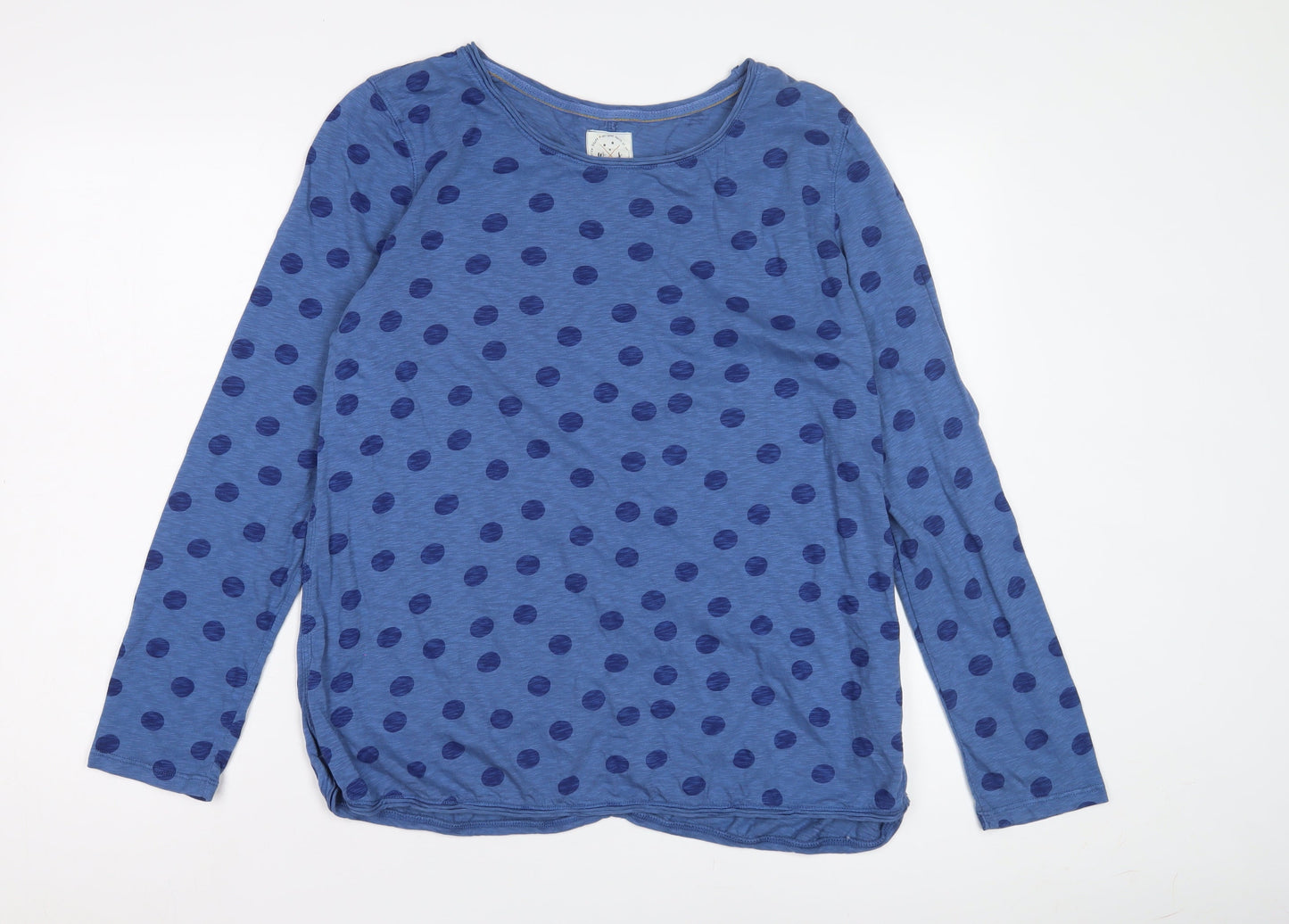 White Stuff Women's Blue Polka Dot T-Shirt Size 16