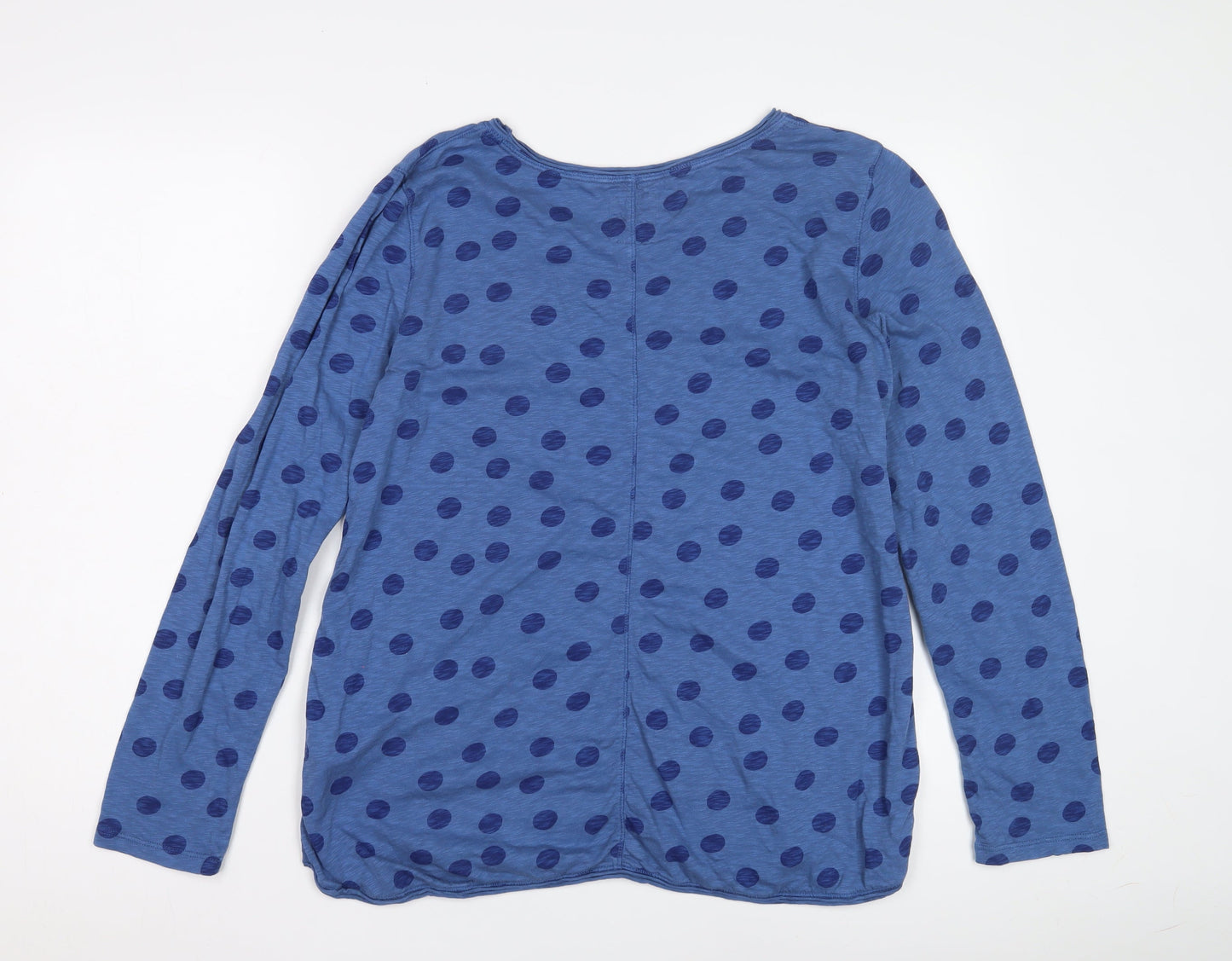 White Stuff Women's Blue Polka Dot T-Shirt Size 16
