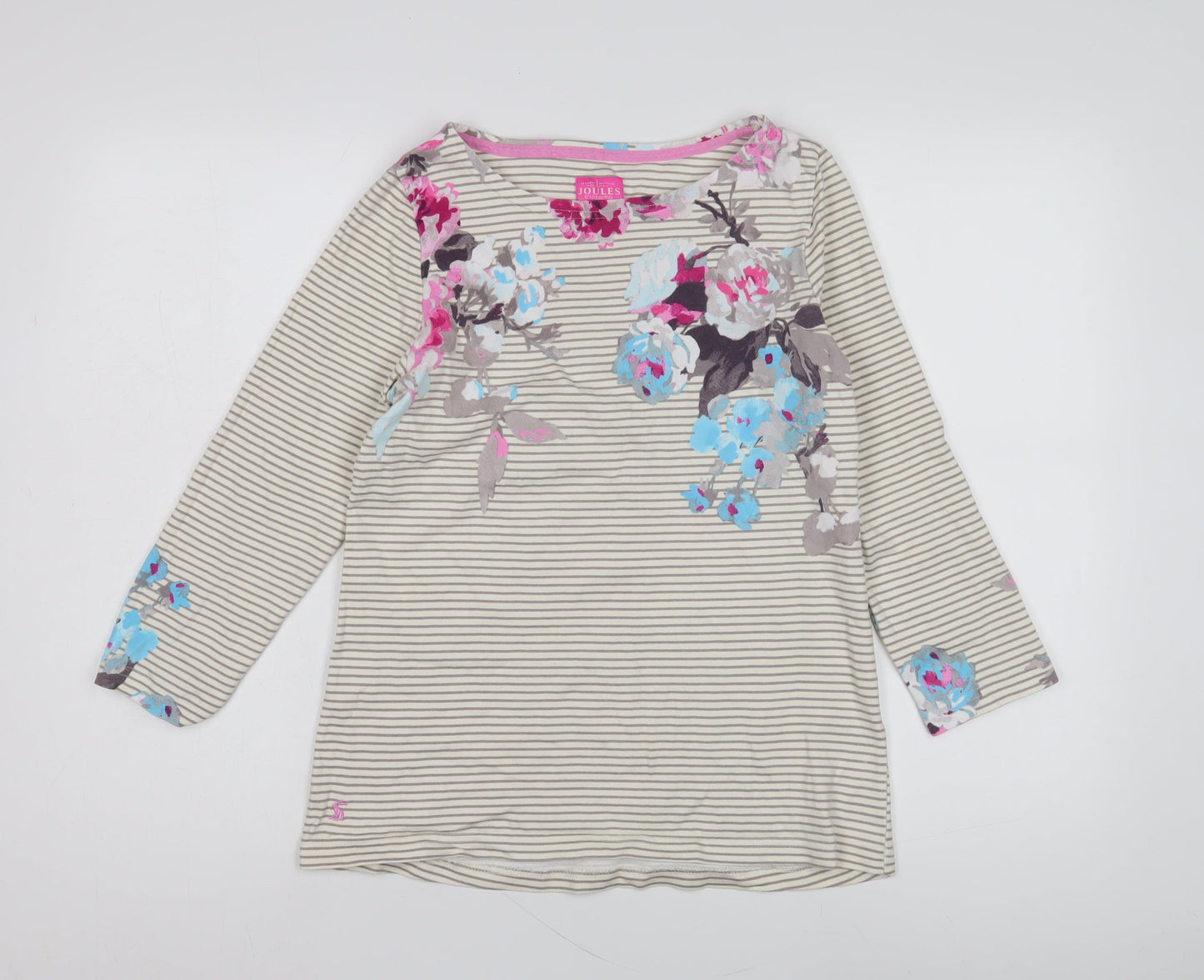 Joules Women's Multicoloured Striped T-Shirt, Size 10