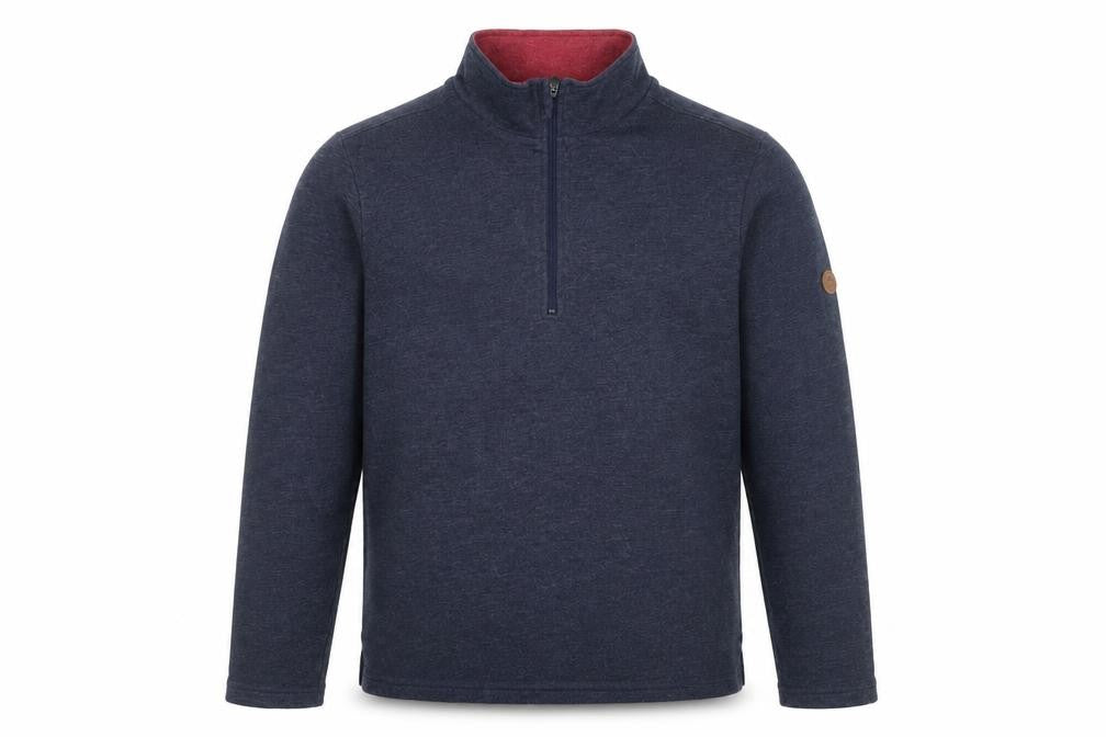 Mens UK L Regular Trespass Blue 1/2 Zip Sweatshirt