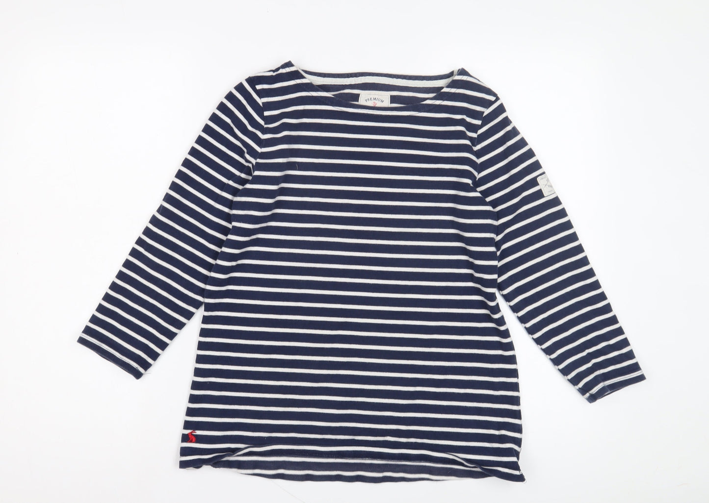 Joules Women's Blue Striped 3/4 Sleeve Top Size 12