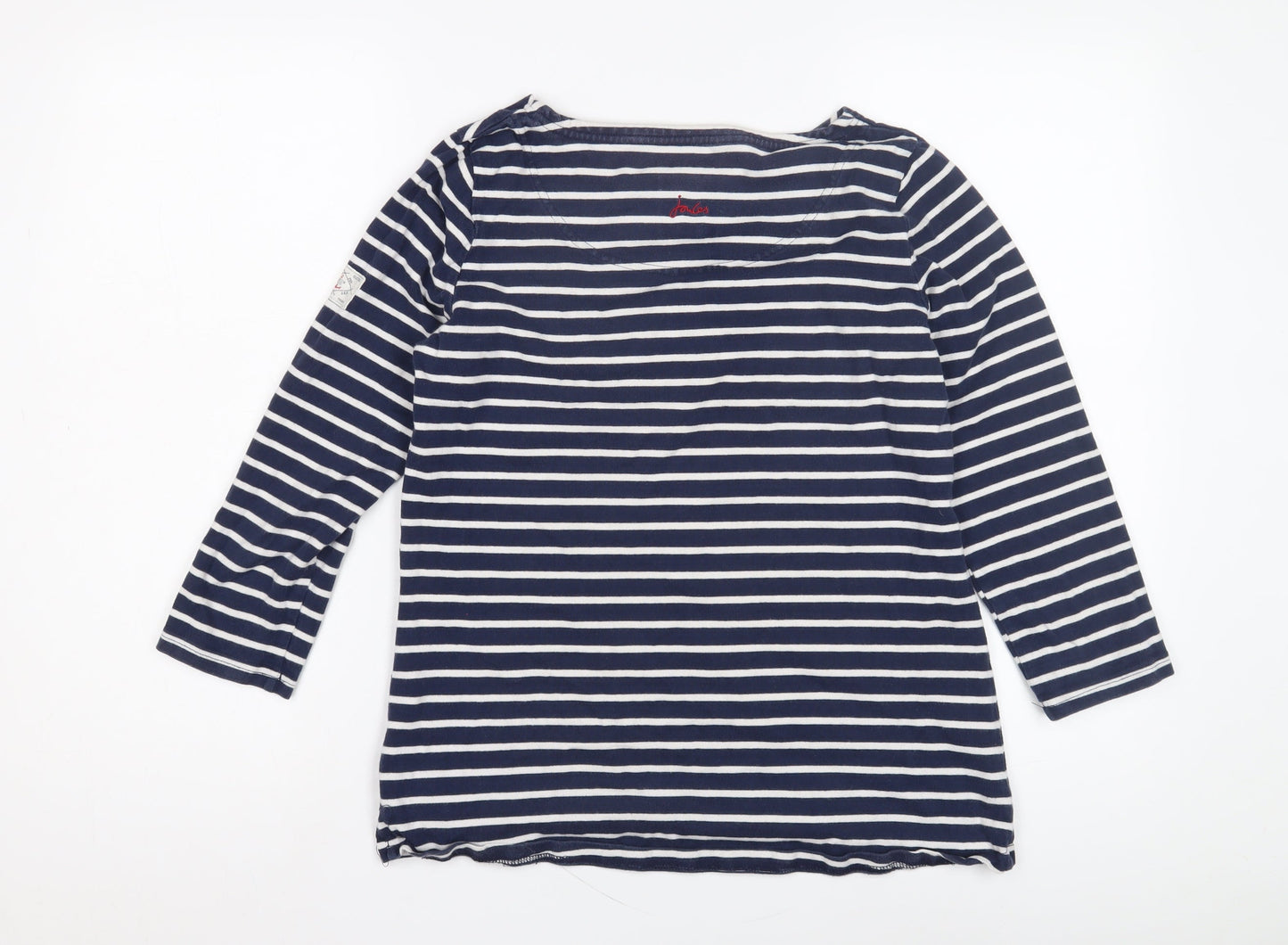 Joules Women's Blue Striped 3/4 Sleeve Top Size 12